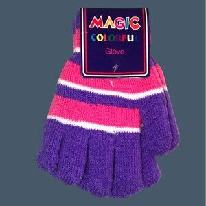 MAGIC- WARM KIDS COLORFULPINK/PURPLE MITTEN GLOVES